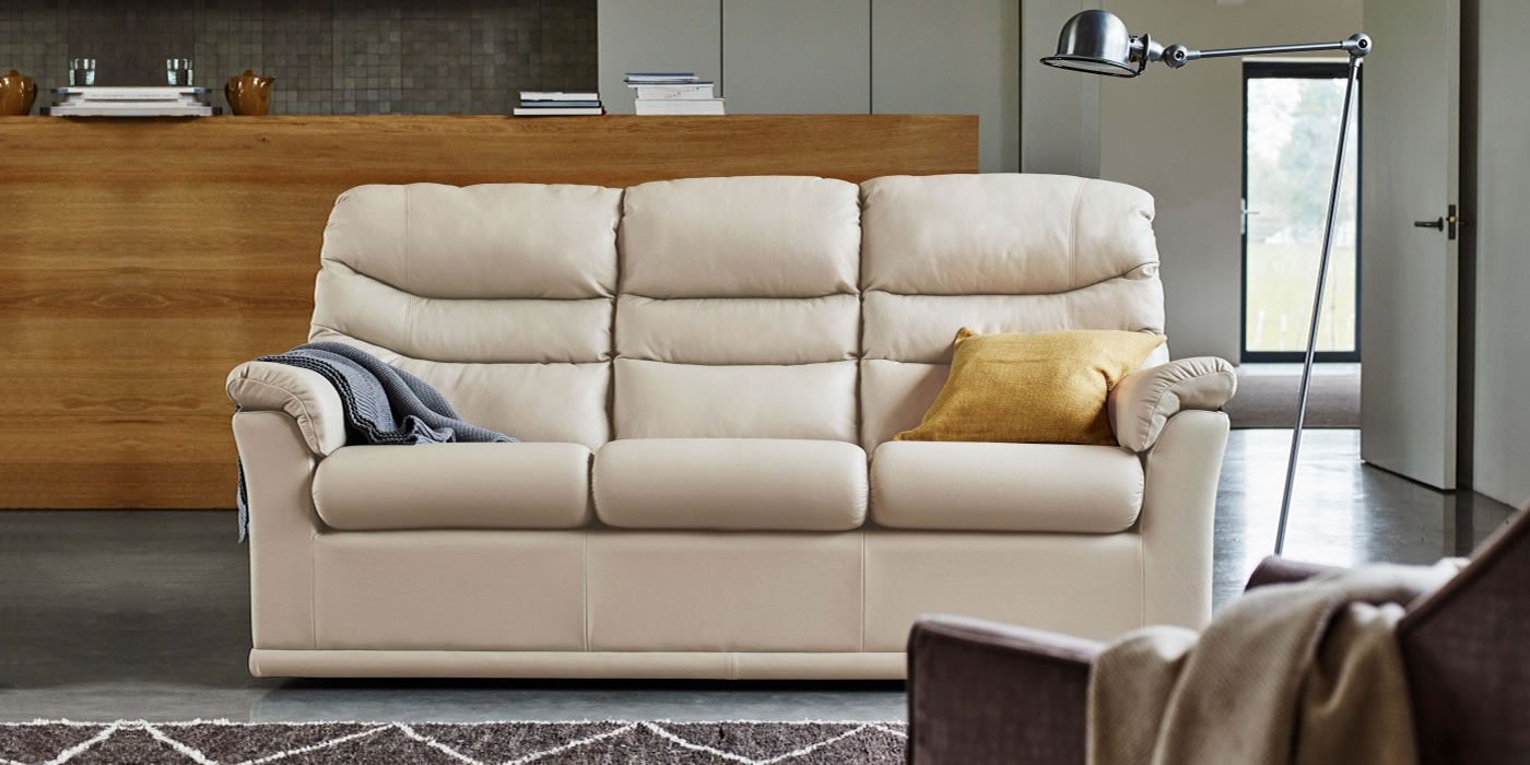 G Plan Malvern leather sofa